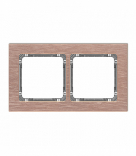 DECO Ramka uniwersalna podwójna - aluminium szczotkowane (ramka: kolor miedziany, spód: grafitowy) Miedziany Karlik 9-11-DRA-2
