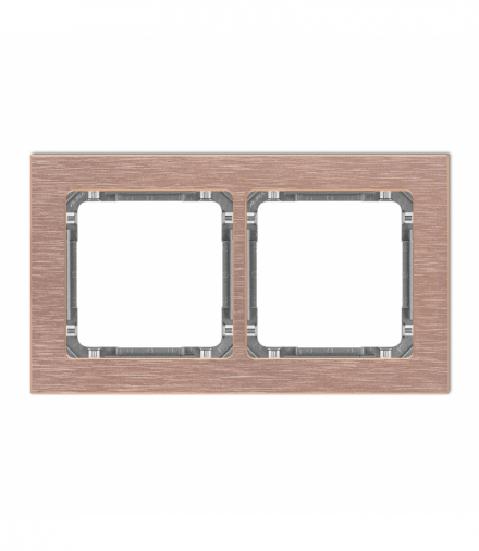 DECO Ramka uniwersalna podwójna - aluminium szczotkowane (ramka: kolor miedziany, spód: grafitowy) Miedziany Karlik 9-11-DRA-2