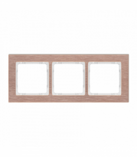 DECO Ramka uniwersalna potrójna - aluminium szczotkowane (ramka: kolor miedziany, spód: biały) Miedziany Karlik 9-0-DRA-3