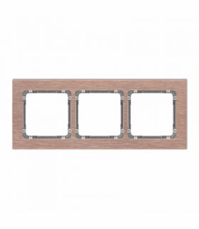 DECO Ramka uniwersalna potrójna - aluminium szczotkowane (ramka: kolor miedziany, spód: grafitowy) Miedziany Karlik 9-11-DRA-3