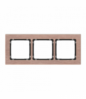 DECO Ramka uniwersalna potrójna - aluminium szczotkowane (ramka: kolor miedziany, spód: czarny) Miedziany Karlik 9-12-DRA-3