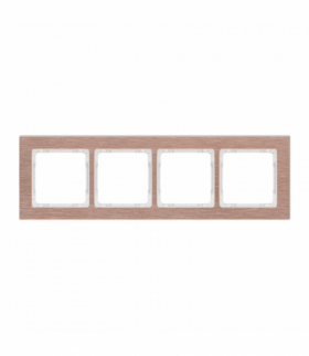 DECO Ramka uniwersalna poczwórna - aluminium szczotkowane (ramka: kolor miedziany, spód: biały) Miedziany Karlik 9-0-DRA-4