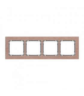 DECO Ramka uniwersalna poczwórna - aluminium szczotkowane (ramka: kolor miedziany, spód: grafitowy) Miedziany Karlik 9-11-DRA-4