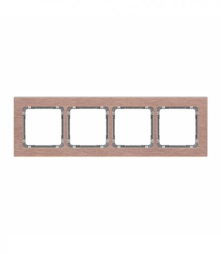 DECO Ramka uniwersalna poczwórna - aluminium szczotkowane (ramka: kolor miedziany, spód: grafitowy) Miedziany Karlik 9-11-DRA-4