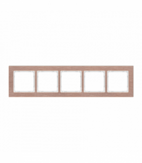 DECO Ramka uniwersalna pięciokrotna - aluminium szczotkowane (ramka: kolor miedziany, spód: biały) Miedziany Karlik 9-0-DRA-5