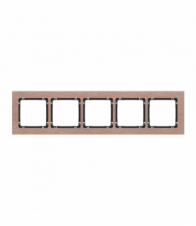 DECO Ramka uniwersalna pięciokrotna - aluminium szczotkowane (ramka: kolor miedziany, spód: czarny) Miedziany Karlik 9-12-DRA-5