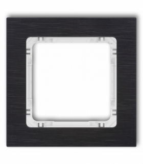 DECO Ramka uniwersalna pojedyncza - aluminium szczotkowane (ramka: czarna, spód: biały) Czarny Karlik 12-0-DRA-1