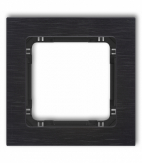 DECO Ramka uniwersalna pojedyncza - aluminium szczotkowane (ramka: czarna, spód: czarny) Czarny Karlik 12-12-DRA-1