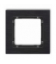 DECO Ramka uniwersalna pojedyncza - aluminium szczotkowane (ramka: czarna, spód: czarny) Czarny Karlik 12-12-DRA-1