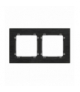 DECO Ramka uniwersalna podwójna - aluminium szczotkowane (ramka: czarna, spód: czarny) Czarny Karlik 12-12-DRA-2