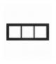 DECO Ramka uniwersalna potrójna - aluminium szczotkowane (ramka: czarna, spód: biały) Czarny Karlik 12-0-DRA-3