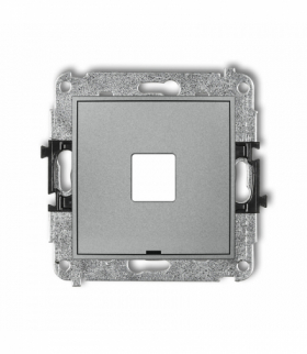 ICON Mechanizm gniazda multimedialnego pojedynczego bez modułu, bez pola opisowego (standard Keystone) Srebrny metalik Karlik 7IGMBO-1P