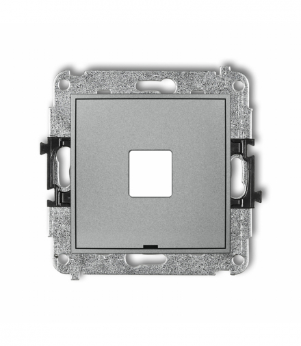 ICON Mechanizm gniazda multimedialnego pojedynczego bez modułu, bez pola opisowego (standard Keystone) Srebrny metalik Karlik 7IGMBO-1P