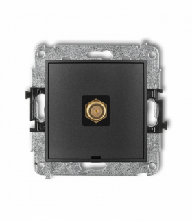 ICON Mechanizm gniazda antenowego pojedynczego typu F (SAT) pozłacany, bez pola opisowego Grafitowy Karlik 11IGFBO-1.1
