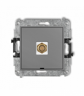 ICON Mechanizm gniazda antenowego pojedynczego typu F (SAT) pozłacany, bez pola opisowego Szary mat Karlik 27IGFBO-1.1