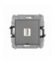 ICON Mechanizm ładowarki USB pojedynczej USB A, 10W max., 5V, 2A, bez pola opisowego Szary mat Karlik 27ICUSBBO-3