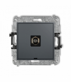 ICON Mechanizm gniazda antenowego pojedynczego typu F (SAT) niklowany, bez pola opisowego Grafitowy mat Karlik 28IGFBO-1