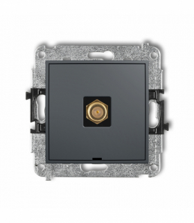 ICON Mechanizm gniazda antenowego pojedynczego typu F (SAT) pozłacany, bez pola opisowego Grafitowy mat Karlik 28IGFBO-1.1