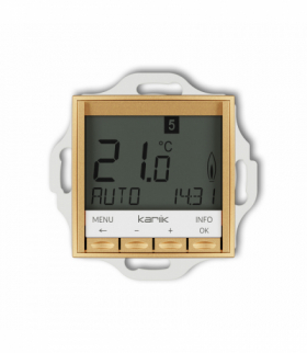 ICON Mechanizm uniwersalnego elektronicznego tygodniowego regulatora temperatury (podświetlenie niebieskie) Złoty Karlik 29IRT-3.2