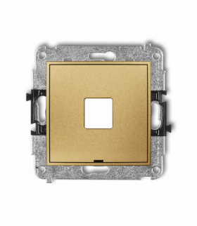 ICON Mechanizm gniazda multimedialnego pojedynczego bez modułu, bez pola opisowego (standard Keystone) Złoty Karlik 29IGMBO-1P