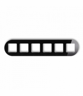 ICON Ramka uniwersalna sześciokrotna okrągła - efekt szkła (ramka: czarna, spód: biały) Czarny Karlik 12-0-IRSO-6