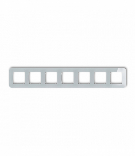 ICON Ramka uniwersalna siedmiokrotna zaokrąglona - efekt szkła (ramka: szara, spód: biały) Szary Karlik 15-0-IRSZ-7