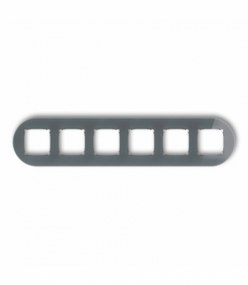 ICON Ramka uniwersalna sześciokrotna okrągła - efekt szkła (ramka: grafitowa, spód: grafitowy mat) Grafitowy Karlik 28-28-IRSO-6