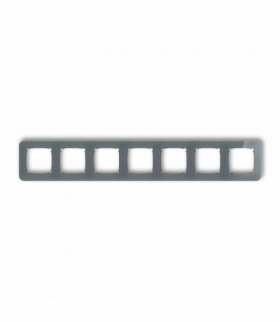 ICON Ramka uniwersalna siedmiokrotna zaokrąglona - efekt szkła (ramka: grafitowa, spód: grafitowy mat) Grafitowy Karlik 28-28-IRSZ-7