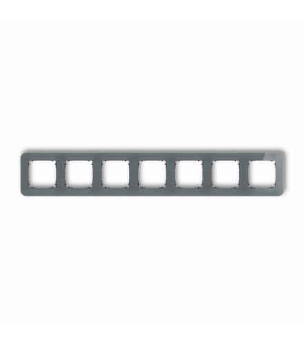 ICON Ramka uniwersalna siedmiokrotna zaokrąglona - efekt szkła (ramka: grafitowa, spód: czarny) Grafitowy Karlik 28-12-IRSZ-7