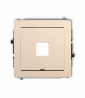 DECO Mechanizm gniazda multimedialnego pojedynczego bez modułu, bez pola opisowego (standard Keystone) Beżowy Karlik 1DGMBO-1P