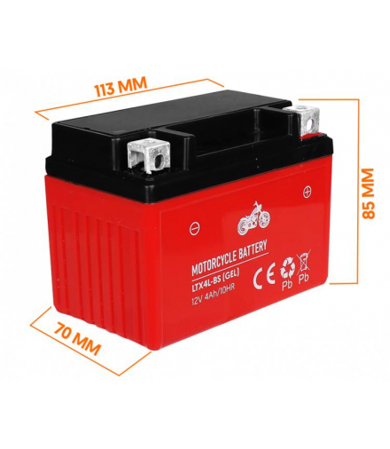 Akumulator żelowy motocyklowy 12v4ah LTX4L-BS