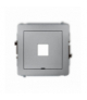 DECO Mechanizm gniazda multimedialnego pojedynczego bez modułu, bez pola opisowego (standard Keystone) Srebrny metalik Karlik 7DGMBO-1P