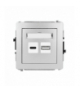 DECO Mechanizm ładowarki USB podwójnej USB C + USB A, 20W max. Srebrny metalik Karlik 7DCUSB-8