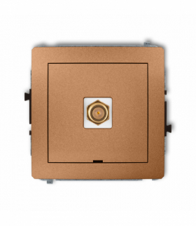 DECO Mechanizm gniazda antenowego pojedynczego typu F (SAT) pozłacany, bez pola opisowego Złoty metalik Karlik 8DGFBO-1.1