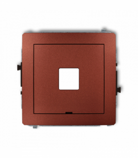 DECO Mechanizm gniazda multimedialnego pojedynczego bez modułu, bez pola opisowego (standard Keystone) Brązowy metalik Karlik 9DGMBO-1P