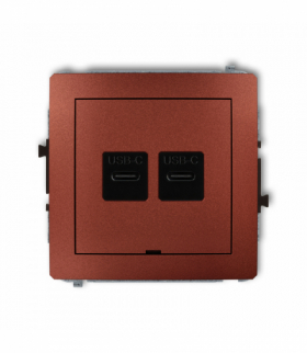 DECO Mechanizm ładowarki USB podwójnej 2xUSB C, 20W max., bez pola opisowego Brązowy metalik Karlik 9DCUSBBO-7
