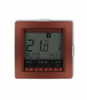 DECO Mechanizm uniwersalnego elektronicznego tygodniowego regulatora temperatury (podświetlenie białe) Brązowy metalik Karlik 9DRT-3.1