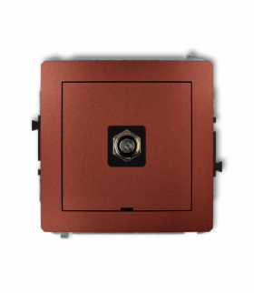 DECO Mechanizm gniazda antenowego pojedynczego typu F (SAT) niklowany, bez pola opisowego Brązowy metalik Karlik 9DGFBO-1