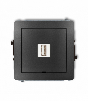 DECO Mechanizm ładowarki USB pojedynczej USB A, 5W max., 5V, 1A, bez pola opisowego Grafitowy Karlik 11DCUSBBO-1