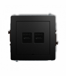 DECO Mechanizm ładowarki USB podwójnej 2xUSB C, 20W max., bez pola opisowego Czarny mat Karlik 12DCUSBBO-7