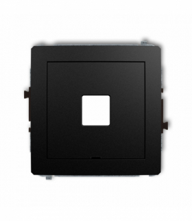 DECO Mechanizm gniazda multimedialnego pojedynczego bez modułu, bez pola opisowego (standard Keystone) Czarny mat Karlik 12DGMBO-1P