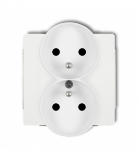 DECO Mechanizm gniazda podwojnego do ramki DECO Soft, z uziemieniem 2x(2P+Z) (przesłony torów prądowych) Biały mat Karlik 25DGPRSO-2zp