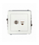 DECO Mechanizm gniazda antenowego poj. typu F (SAT) + gniazda komp. poj. 1xRJ45, kat. 5e, 8-stykowy, bez pola opisowego Biały mat Karlik 25DGFKBO-1