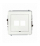 DECO Mechanizm gniazda multimedialnego podwójnego bez modułu, bez pola opisowego (standard Keystone) Biały mat Karlik 25DGMBO-2P