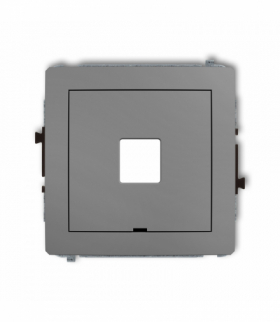 DECO Mechanizm gniazda multimedialnego pojedynczego bez modułu, bez pola opisowego (standard Keystone) Szary mat Karlik 27DGMBO-1P