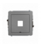 DECO Mechanizm gniazda multimedialnego pojedynczego bez modułu, bez pola opisowego (standard Keystone) Szary mat Karlik 27DGMBO-1P