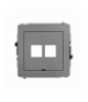 DECO Mechanizm gniazda multimedialnego podwójnego bez modułu, bez pola opisowego (standard Keystone) Szary mat Karlik 27DGMBO-2P