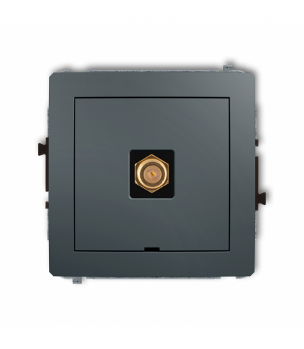 DECO Mechanizm gniazda antenowego pojedynczego typu F (SAT) pozłacany, bez pola opisowego Grafitowy mat Karlik 28DGFBO-1.1