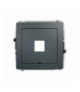 DECO Mechanizm gniazda multimedialnego pojedynczego bez modułu, bez pola opisowego (standard Keystone) Grafitowy mat Karlik 28DGMBO-1P