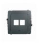 DECO Mechanizm gniazda multimedialnego podwójnego bez modułu, bez pola opisowego (standard Keystone) Grafitowy mat Karlik 28DGMBO-2P